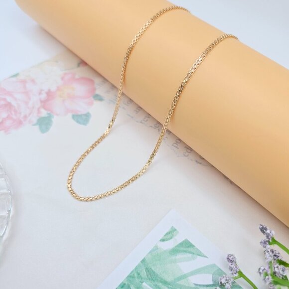 "Rose Gold Box Chain Necklace in High Shine Finish - 45cm (17.7 Inch), XPNL0059 - Picture 4 of 12